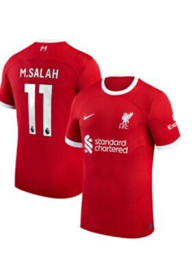 NWOT Men Nike Dri-Fit 2023-2024 Liverpool M. Salah #11 Soccer Jersey Size M